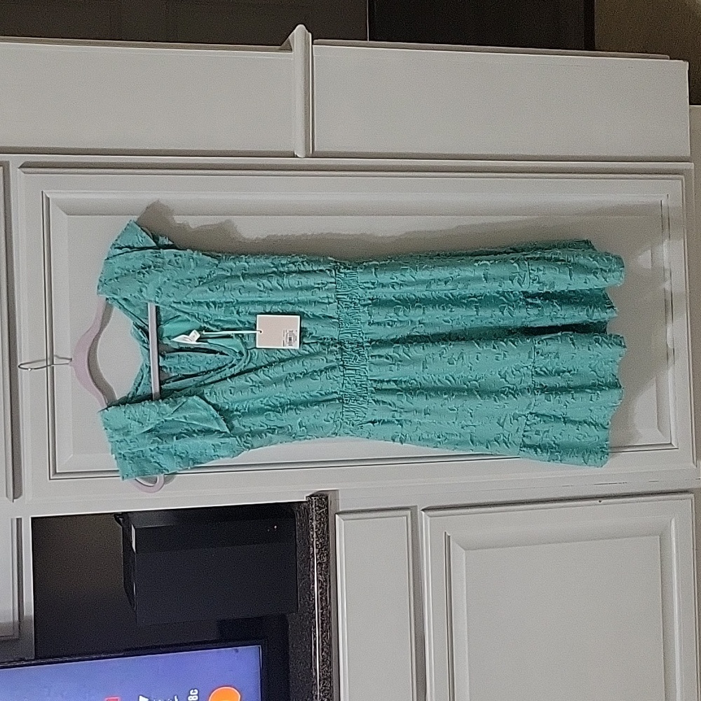 Valez Aqua Ruffle Dress